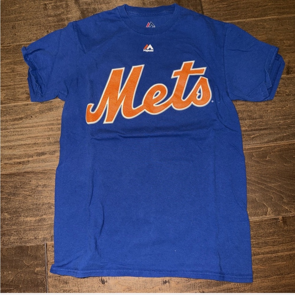 New York Mets Jacob deGrom #48 Blue Tshirt Majestic Size Small